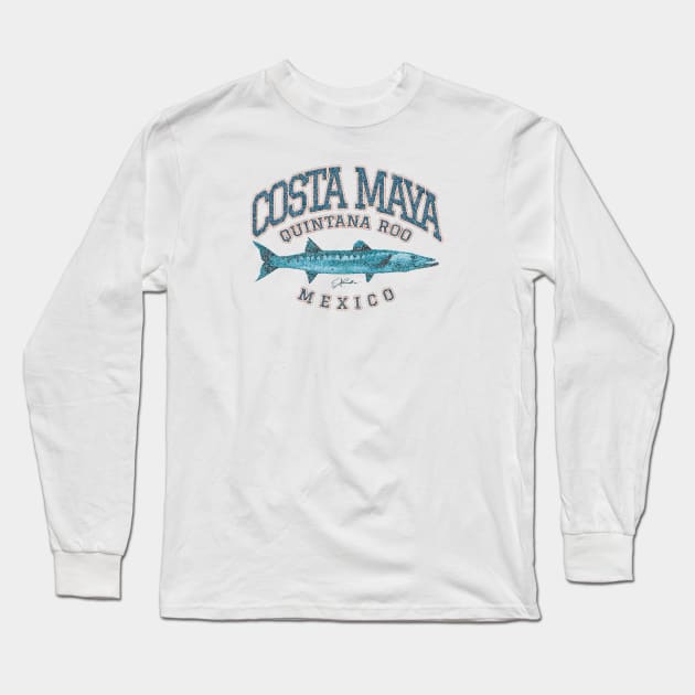 Costa Maya, Quintana Roo, Mexico, Great Barracuda Long Sleeve T-Shirt by jcombs